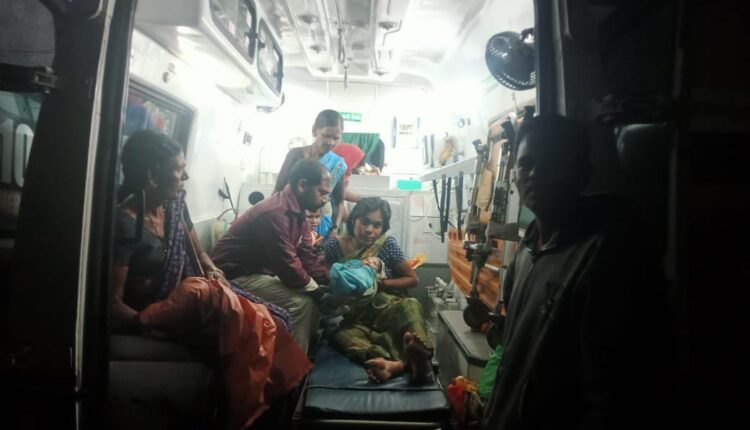 Delivery in an ambulance